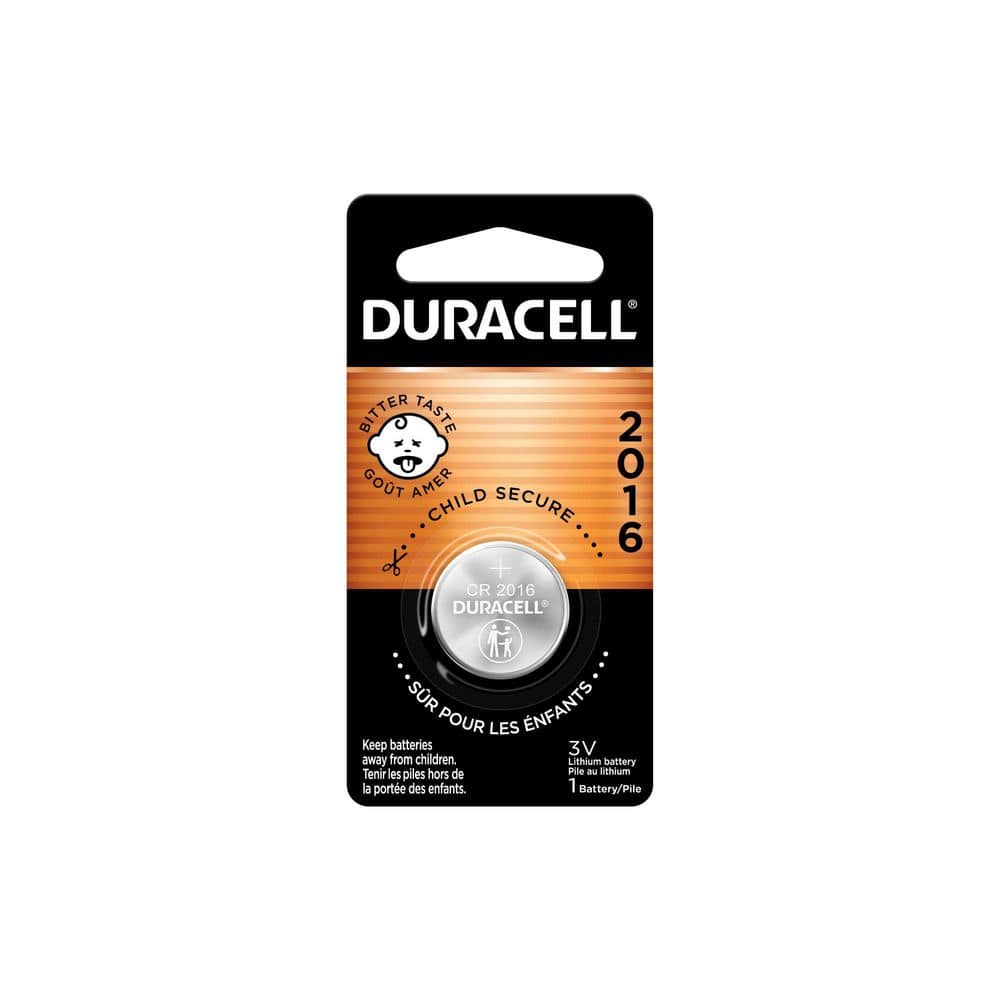 Duracell CR2016 3-Volt Lithium Coin Battery with Child Safety Features for Key Fobs (1-Pack)