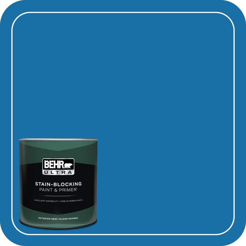 BEHR ULTRA 1 qt. #560B-7 Cerulean Semi-Gloss Enamel Exterior Paint & Primer