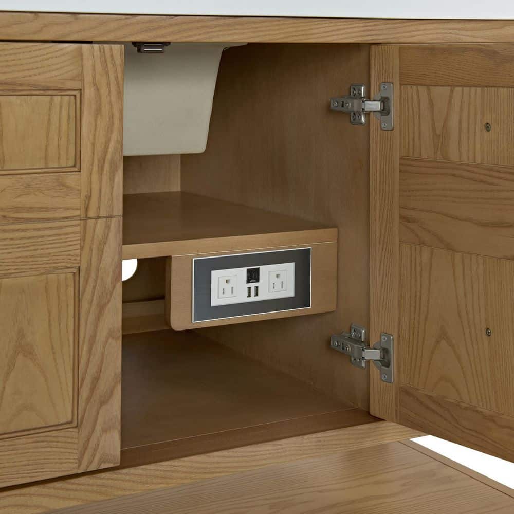 James Martin Vanities Breckenridge 59.9 in. W x 23.5 in. D x 33.0 in. H Single Bath Vanity Cabinet Without Top in Light Natural Oak (2)