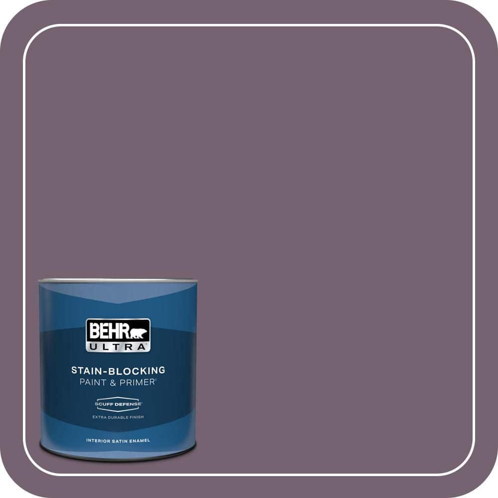 BEHR ULTRA 1 qt. #680F-6 Shy Violet Extra Durable Satin Enamel Interior Paint & Primer
