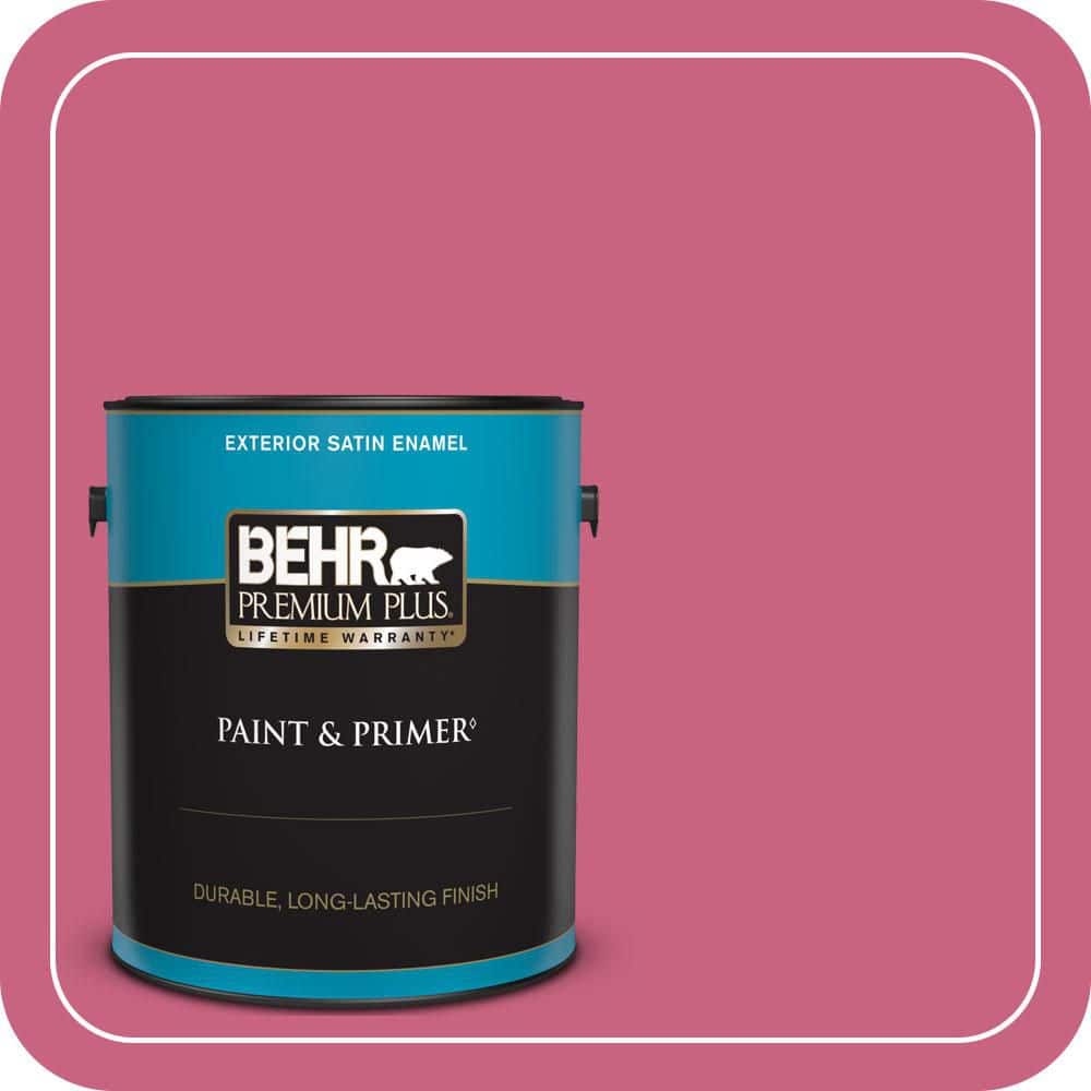BEHR PREMIUM PLUS 1 gal. #P130-6 Ballerina Tutu Satin Enamel Exterior Paint & Primer
