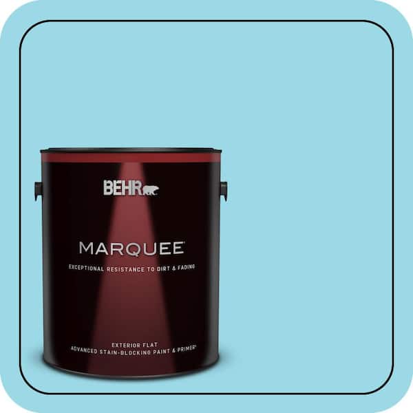 BEHR MARQUEE 1 gal. #P480-3 Cool Water Lake Flat Exterior Paint & Primer (2)