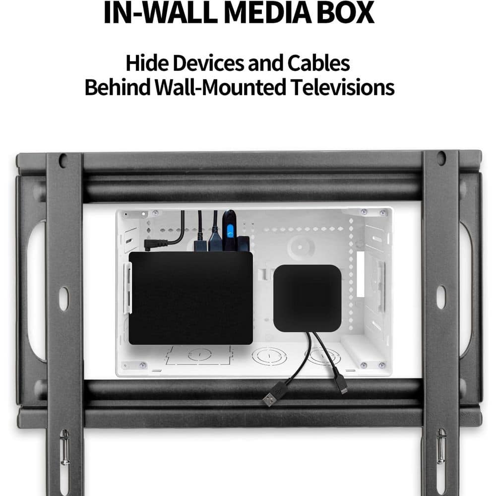 Ahfiwaso In-Wall Storage Series 9 Inch Media Enclosure TV Cable Management Box White for Home Theater System 1 Piece (3)