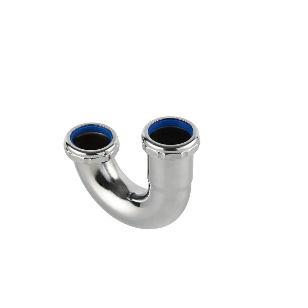Everbilt 1-1/2 in. 22-Gauge Chrome-Plated Brass Sink Drain J-Bend P- Trap (3)