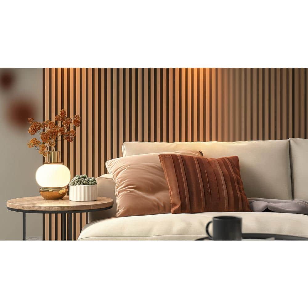 Ejoy 94 in. x 23.6 in x 0.8 in. Acoustic Vinyl Wall Cladding Siding Board in American Oak Color (Set of 1-Piece) (2)