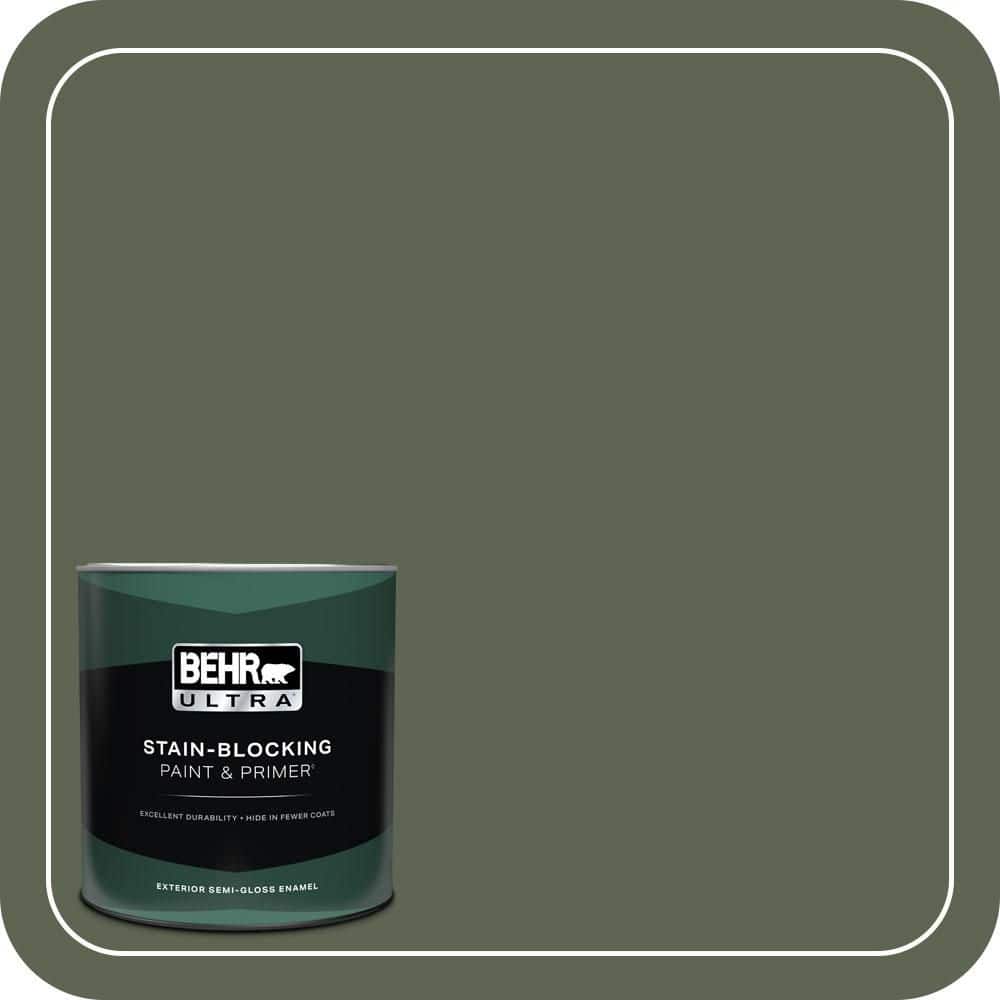 BEHR ULTRA 1 qt. #N390-7 Cypress Vine Semi-Gloss Enamel Exterior Paint & Primer