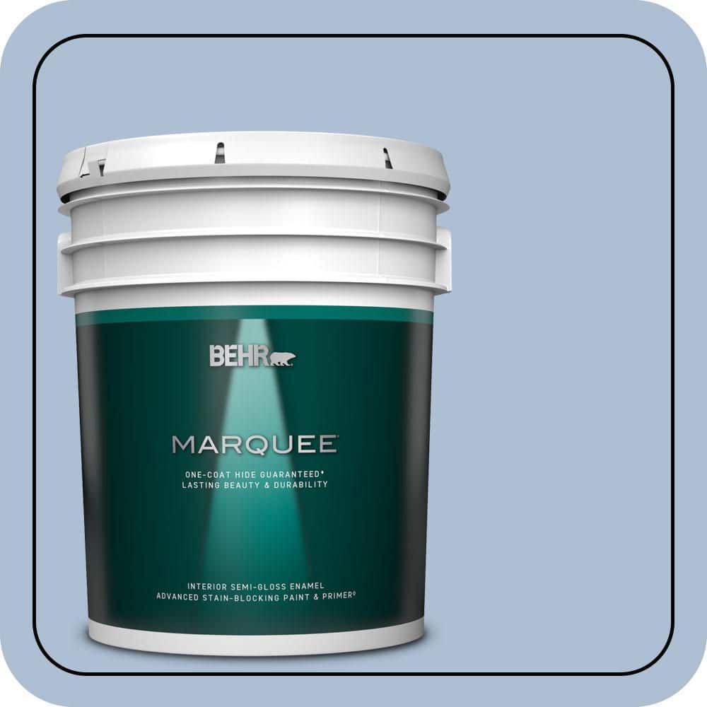 BEHR MARQUEE 5 gal. #580E-3 Sweet Blue Semi-Gloss Enamel Interior Paint & Primer