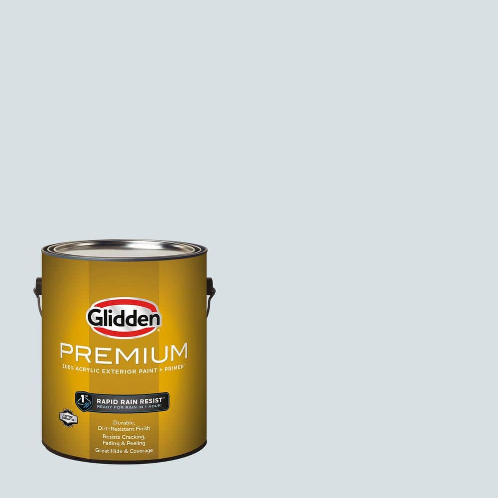Glidden Premium 1 gal. PPG1153-3 Blue Smoke Flat Exterior Latex Paint
