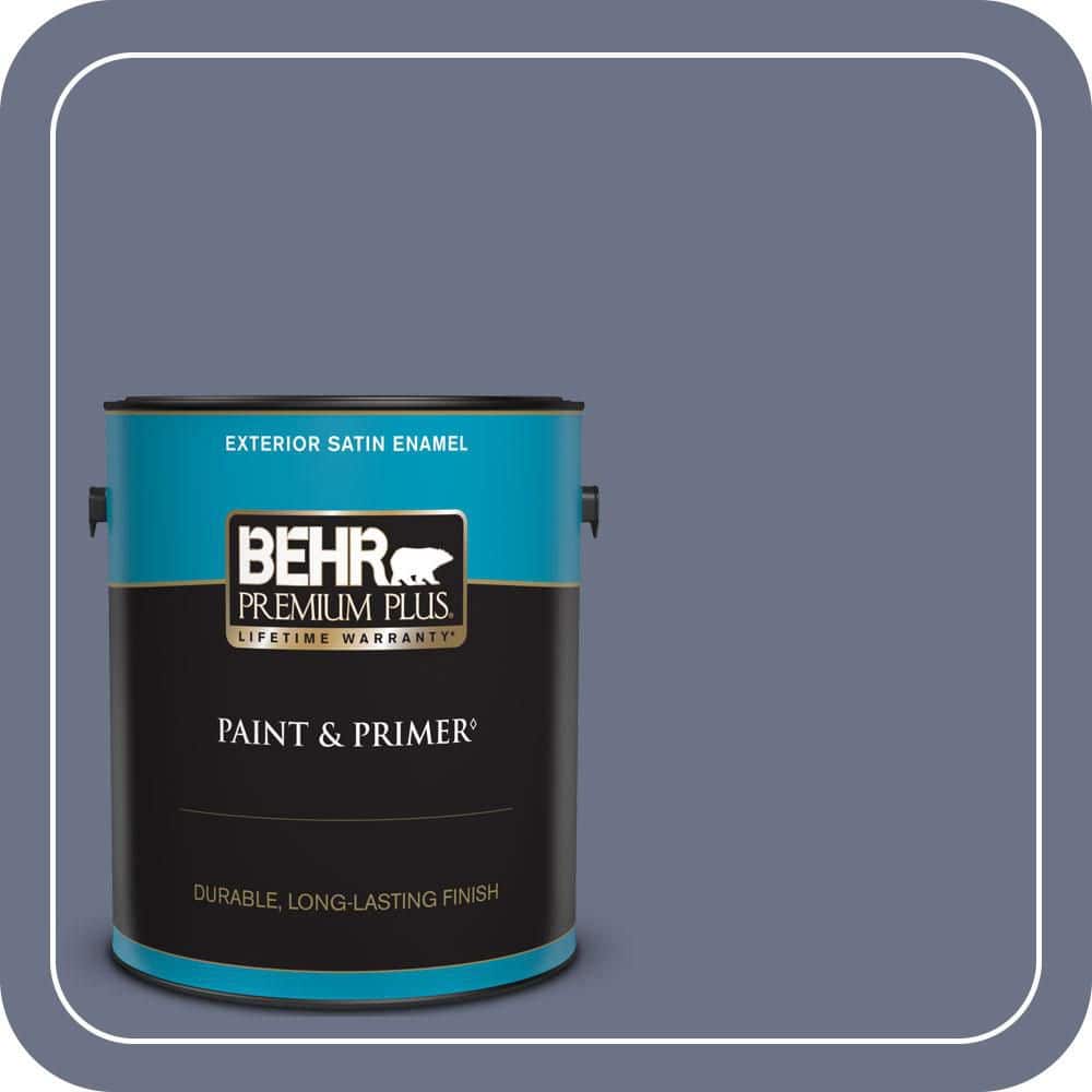 BEHR PREMIUM PLUS 1 gal. #PPU16-17 Blue Aura Satin Enamel Exterior Paint & Primer
