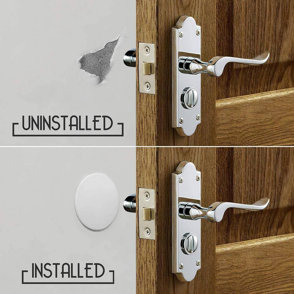 Angel Sar 4-Pack White Large 3.15 in. Round Wall Protection Door Stoppers, Silicone Wall Protectors from Door Knob (3)