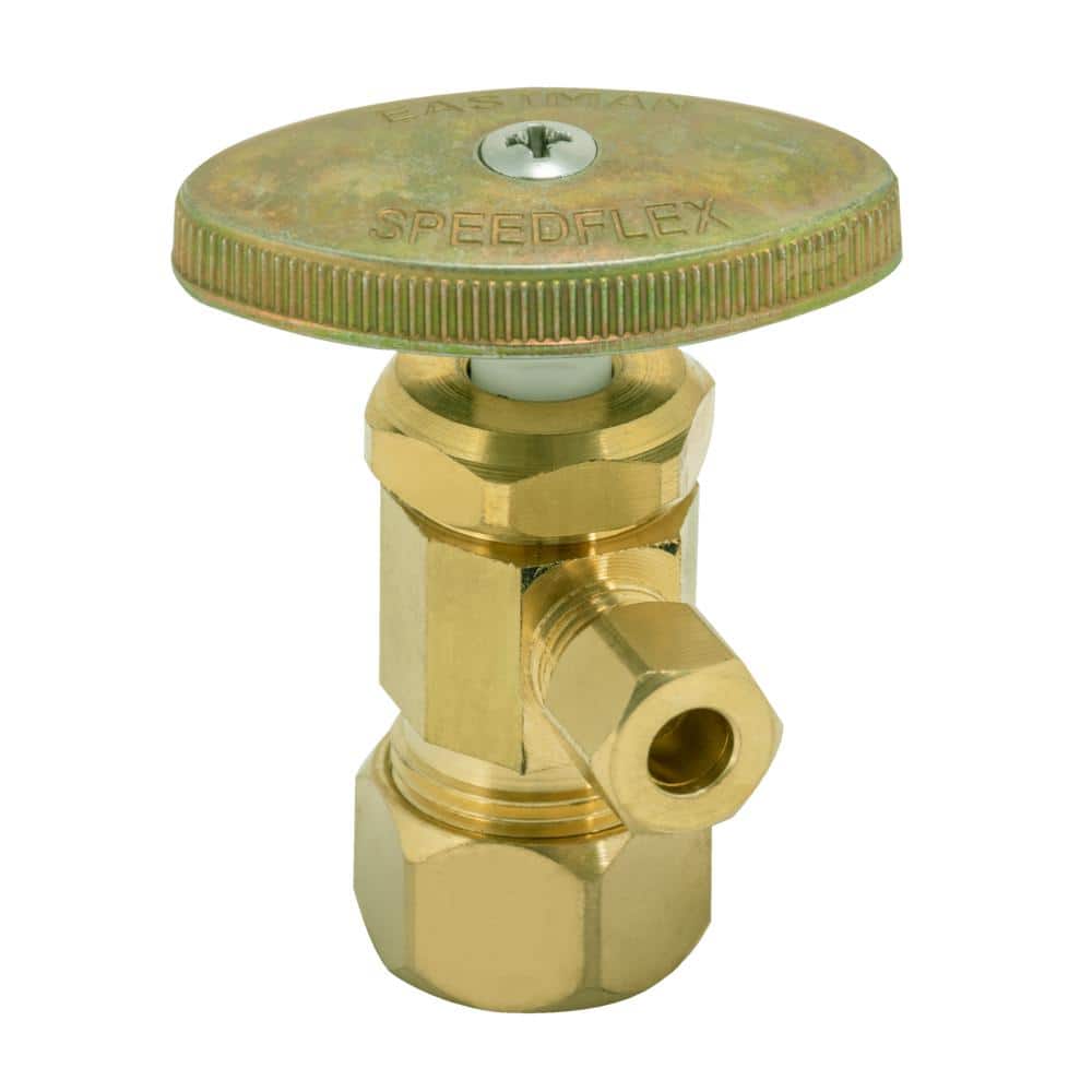 EASTMAN 5/8 in. Compression x 1/4 in. Compression Angle Stop Valve in Rough Brass (2)