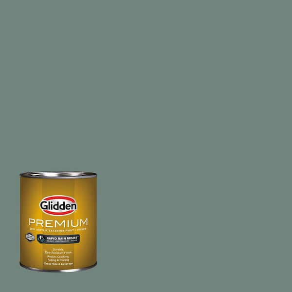 Glidden Premium 1 qt. PPG1136-6 Dwarf Spruce Satin Exterior Latex Paint (2)