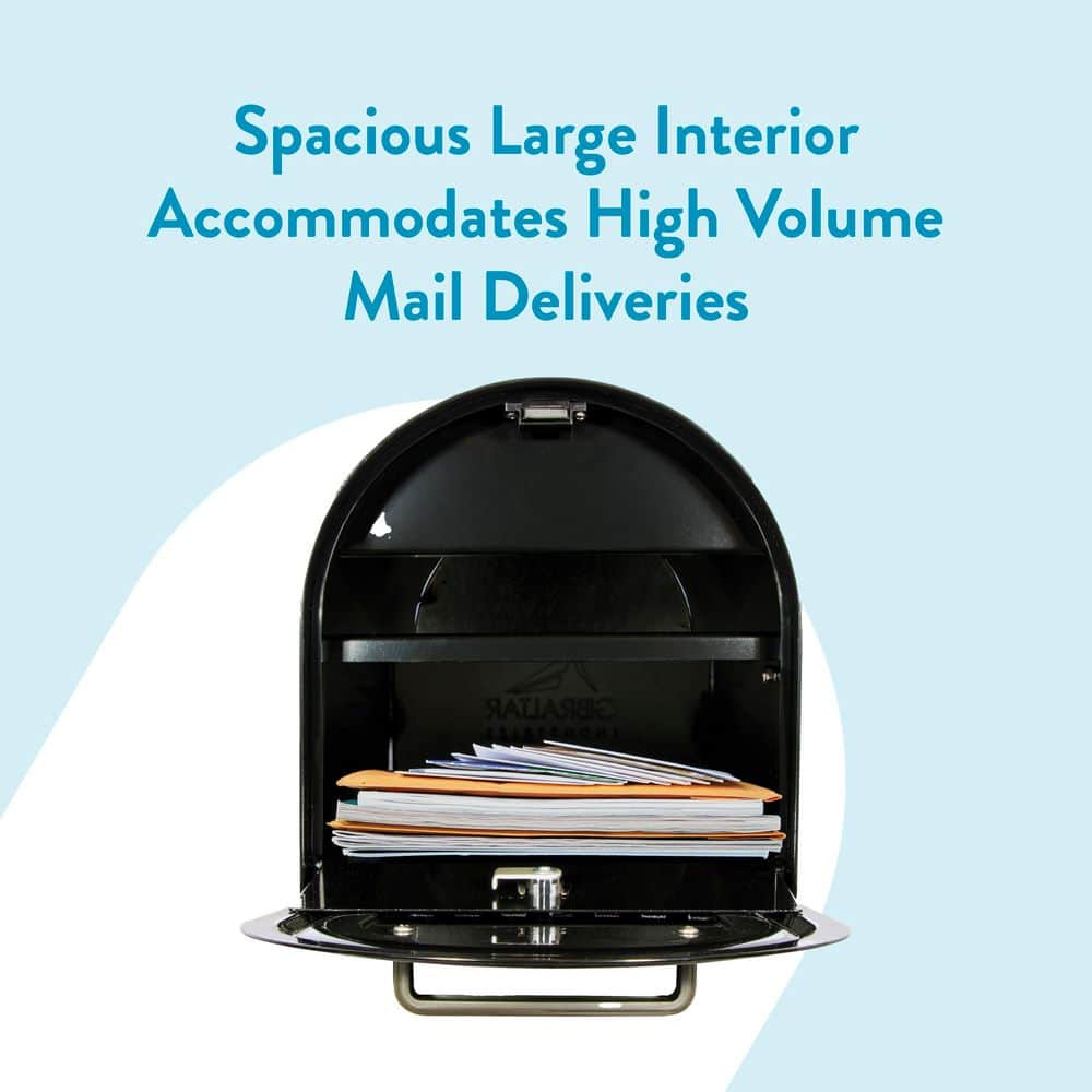 Architectural Mailboxes Reliant Black, Large, Steel, Locking, Post Mount Mailbox (3)