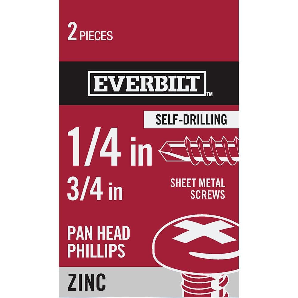 Everbilt #14 3/4 in. Phillips Pan-Head-Self-Drilling Sheet Metal Screwss (2-Pack) (1)