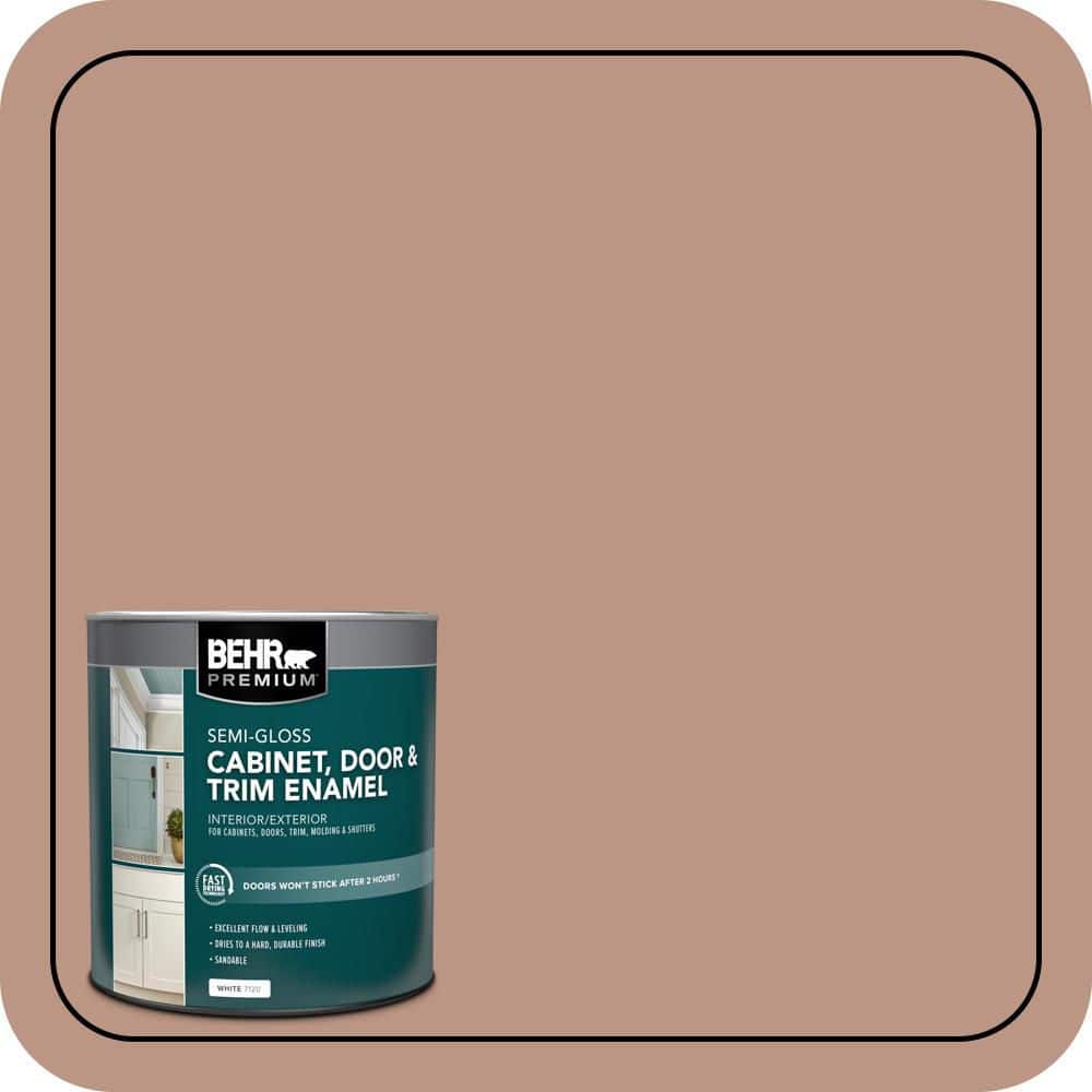 BEHR PREMIUM 1 qt. #S190-4 Spiced Brandy Semi-Gloss Enamel Interior/Exterior Cabinet, Door & Trim Paint