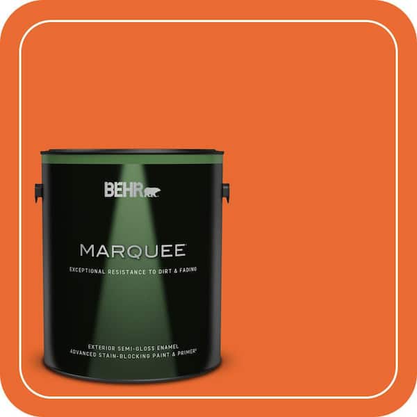 BEHR PREMIUM PLUS #220B-7 Electric Orange Enamel Interior/Exterior Paint & Primer Color Sample (4)