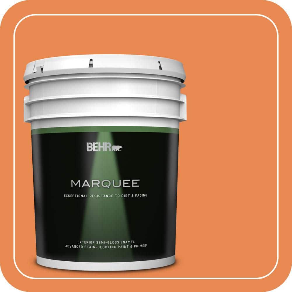 BEHR MARQUEE 5 gal. #P210-6 Mandarin Semi-Gloss Enamel Exterior Paint & Primer