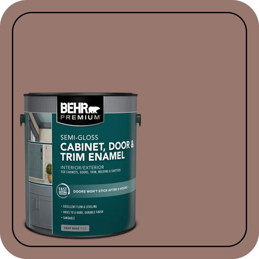 BEHR PREMIUM 1 gal. #N160-5 Chocolate Delight Semi-Gloss Enamel Interior/Exterior Cabinet, Door & Trim Paint