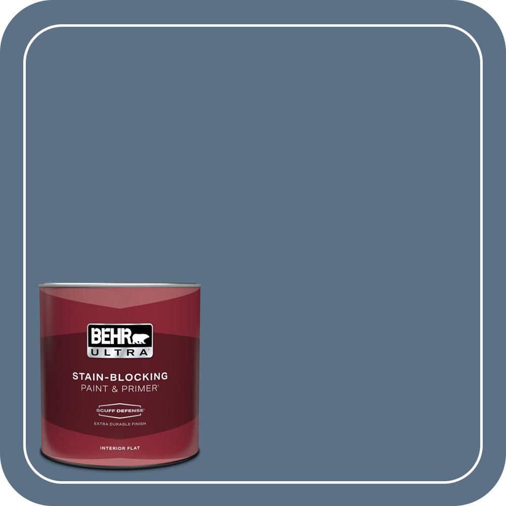 BEHR ULTRA 1 qt. #S520-6 Layers of Ocean Extra Durable Flat Interior Paint & Primer