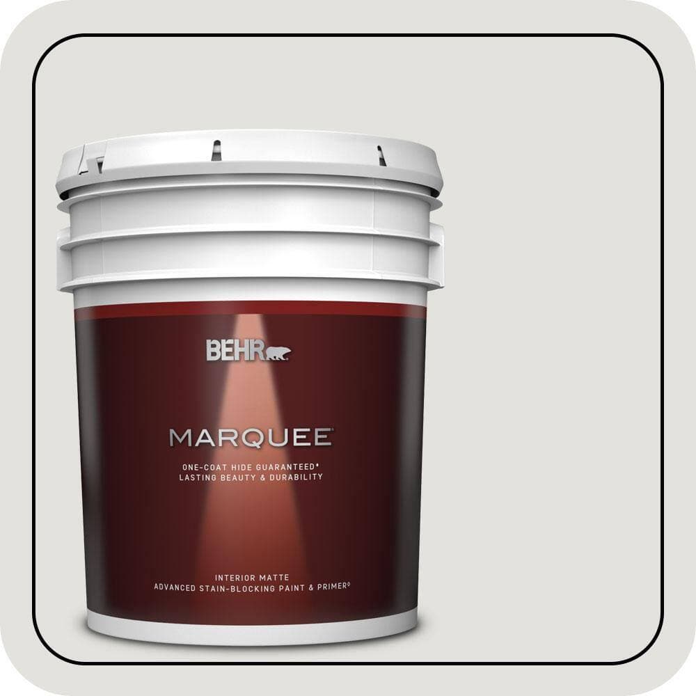 BEHR MARQUEE 5 gal. #MQ3-04 Quiet on the Set One-Coat Hide Matte Interior Paint & Primer (1)