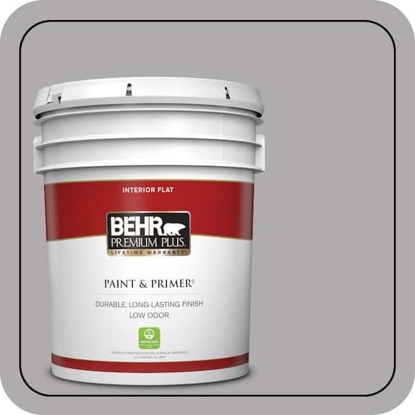 BEHR PREMIUM PLUS 5 gal. #MQ5-04 Classy Flat Low Odor Interior Paint & Primer (2)
