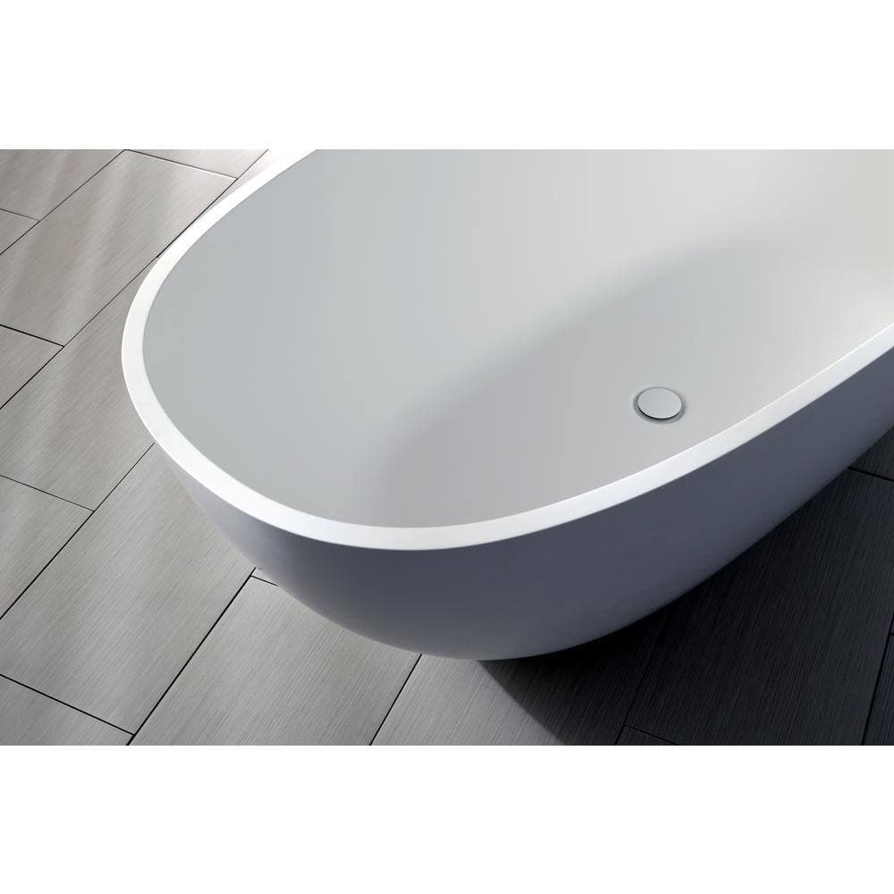 Aqua Eden Madalyn 59 in. Solid Surface Flatbottom Freestanding Bathtub in White (3)