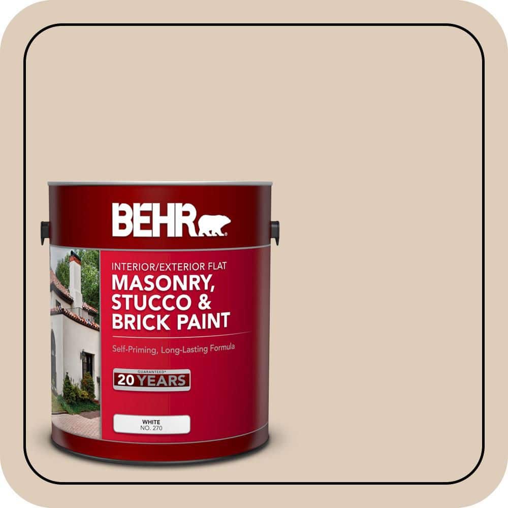 BEHR 1 gal. #MS-21 Spanish Tan Flat Interior/Exterior Masonry, Stucco and Brick Paint (1)