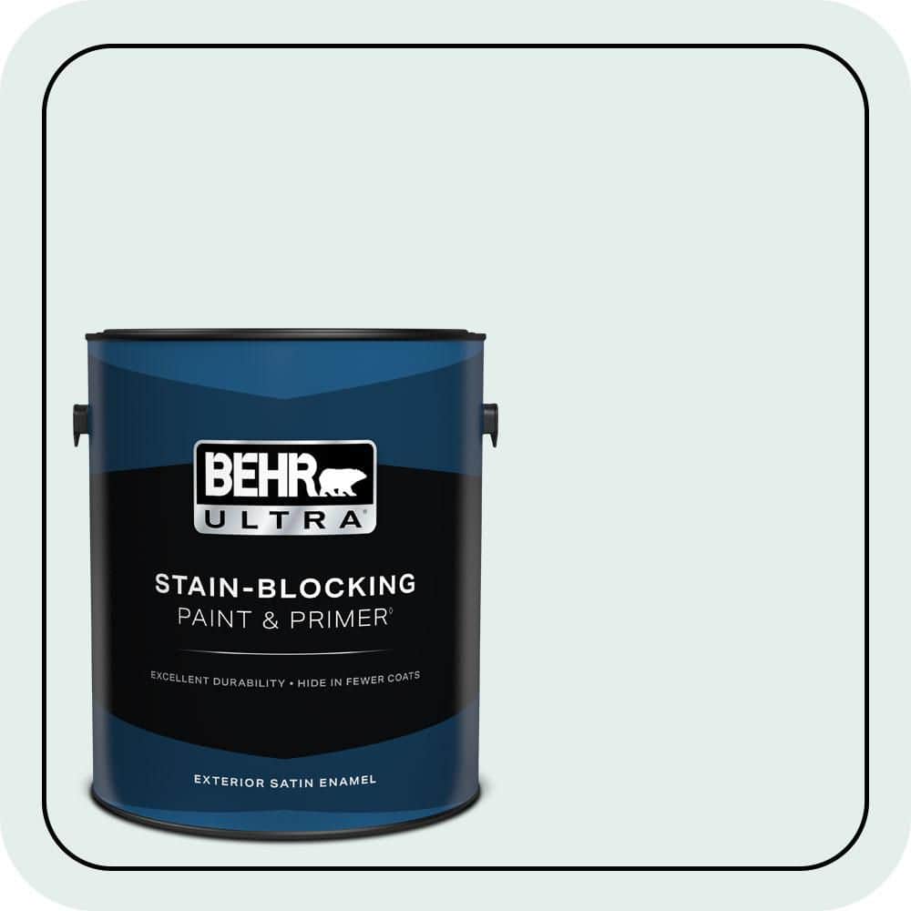 BEHR ULTRA 1 gal. #W-D-510 Waterfall Mist Satin Enamel Exterior Paint & Primer