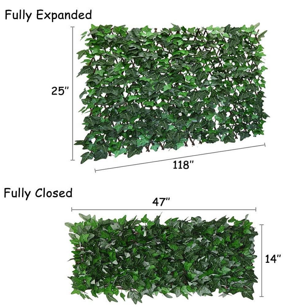 Misopily Expandable Green Willow Wood for Fence Privacy Screen Outdoor Faux Ivy Decorative Trellis for Balcony Patio Garden (2)