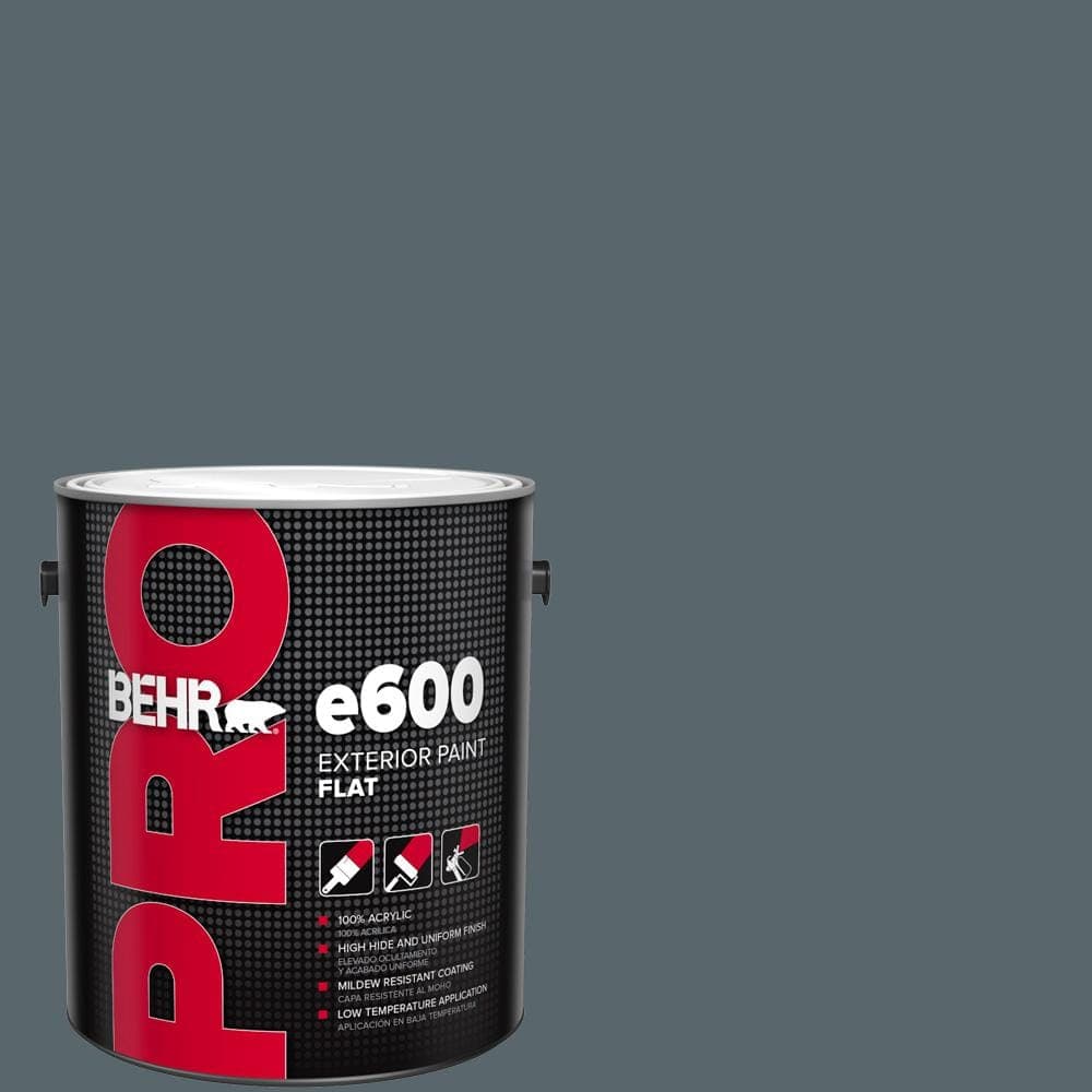 BEHR PRO 1 gal. #N470-6 Whale Gray Flat Exterior Paint