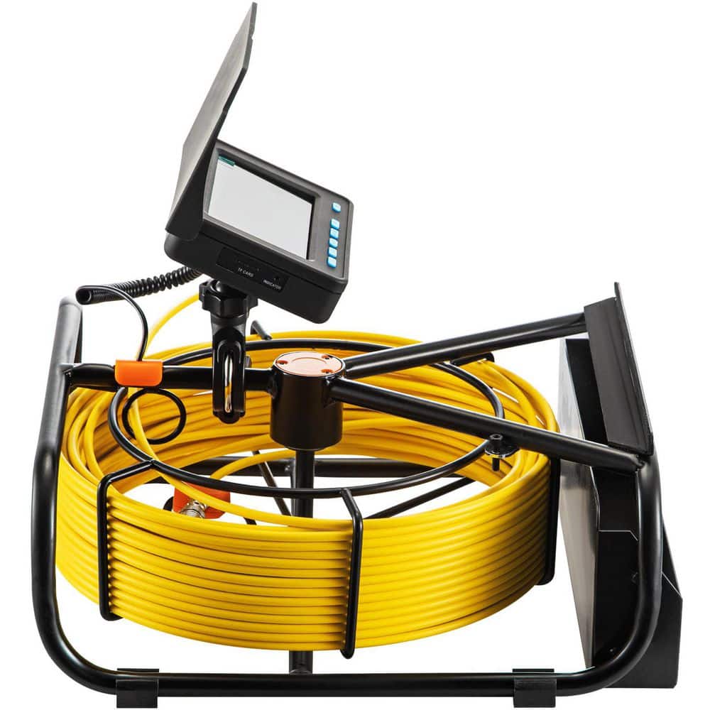 SKYSHALO Sewer Pipe Camera 4.3 in. Screen Inspection Camera Borescope IP68 164 ft. Snake Cable with DVR LED Light, Sewer Camera
