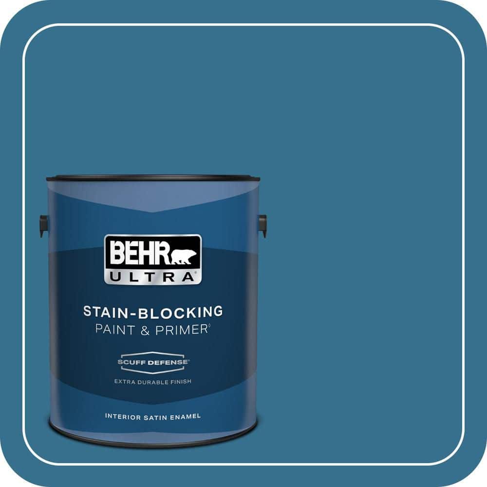 BEHR ULTRA 1 gal. #M490-6 Living Stream Extra Durable Satin Enamel Interior Paint & Primer