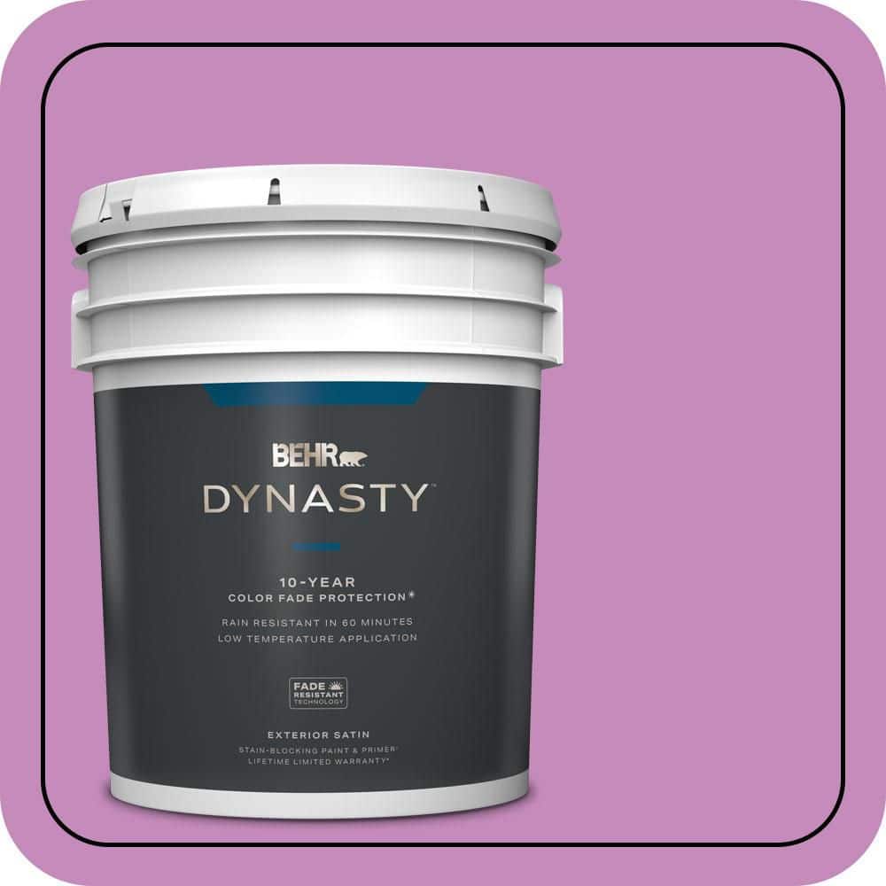 BEHR DYNASTY 5 gal. #P110-4 Rock Star Pink Satin Enamel Exterior Stain-Blocking Paint & Primer