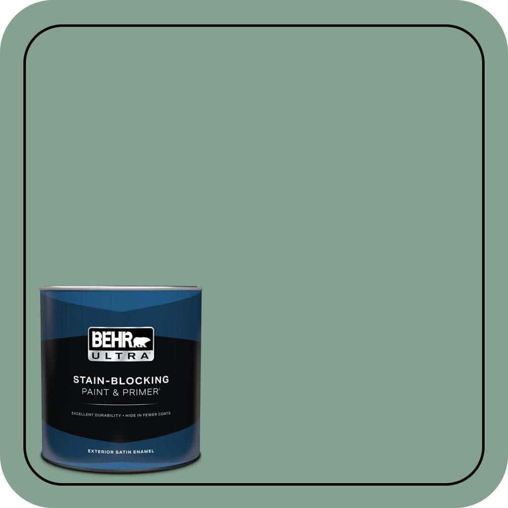 BEHR ULTRA 1 qt. #S420-4 Australian Jade Satin Enamel Exterior Paint & Primer