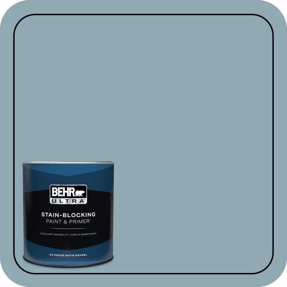 BEHR ULTRA 1 qt. #530F-4 Newport Blue Satin Enamel Exterior Paint & Primer