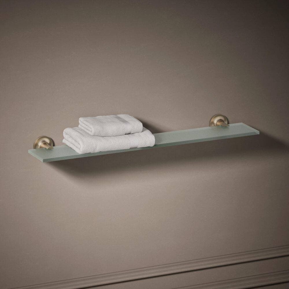 KOHLER Purist 22.5 in. W x 1.88 in. H x 4.88 in. D Glass Rectangular Bathroom Shelf in Vibrant Brushed Bronze (2)