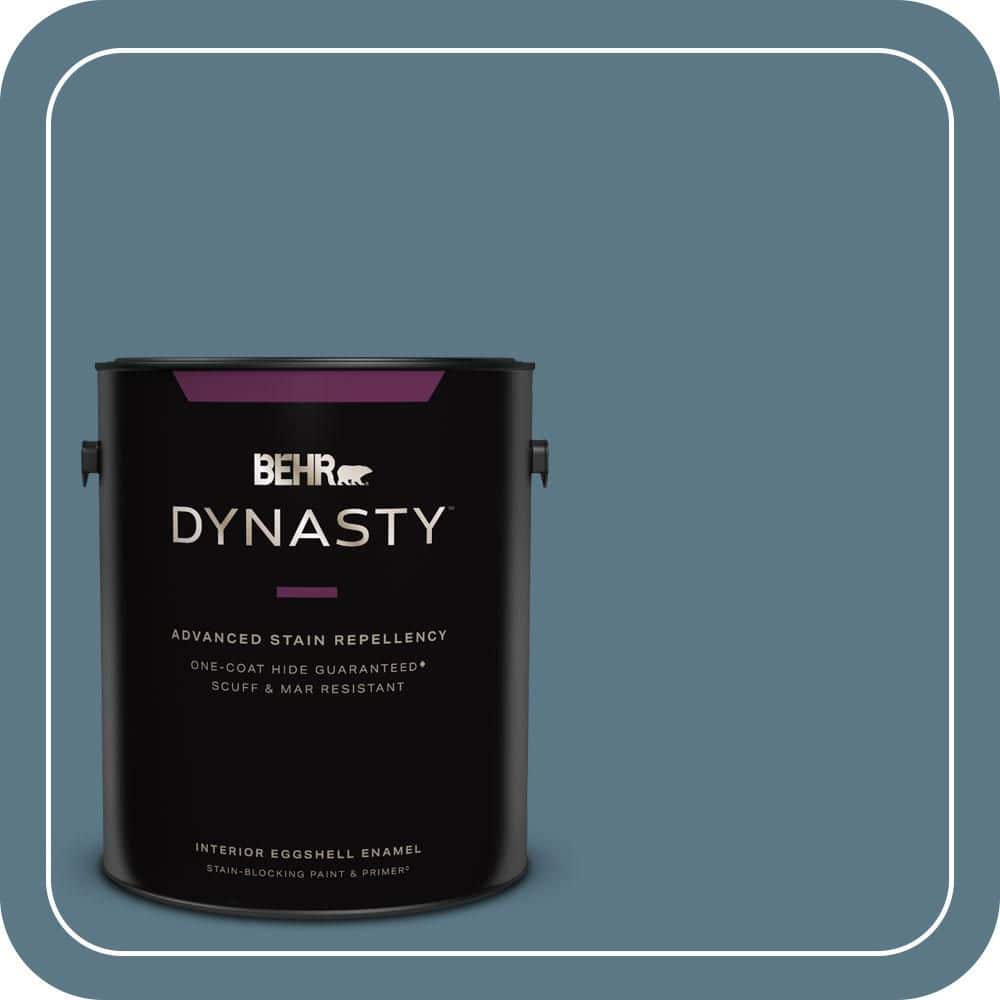 BEHR DYNASTY 1 gal. #PMD-65 Ocean Shadow Eggshell Enamel Interior Stain-Blocking Paint & Primer