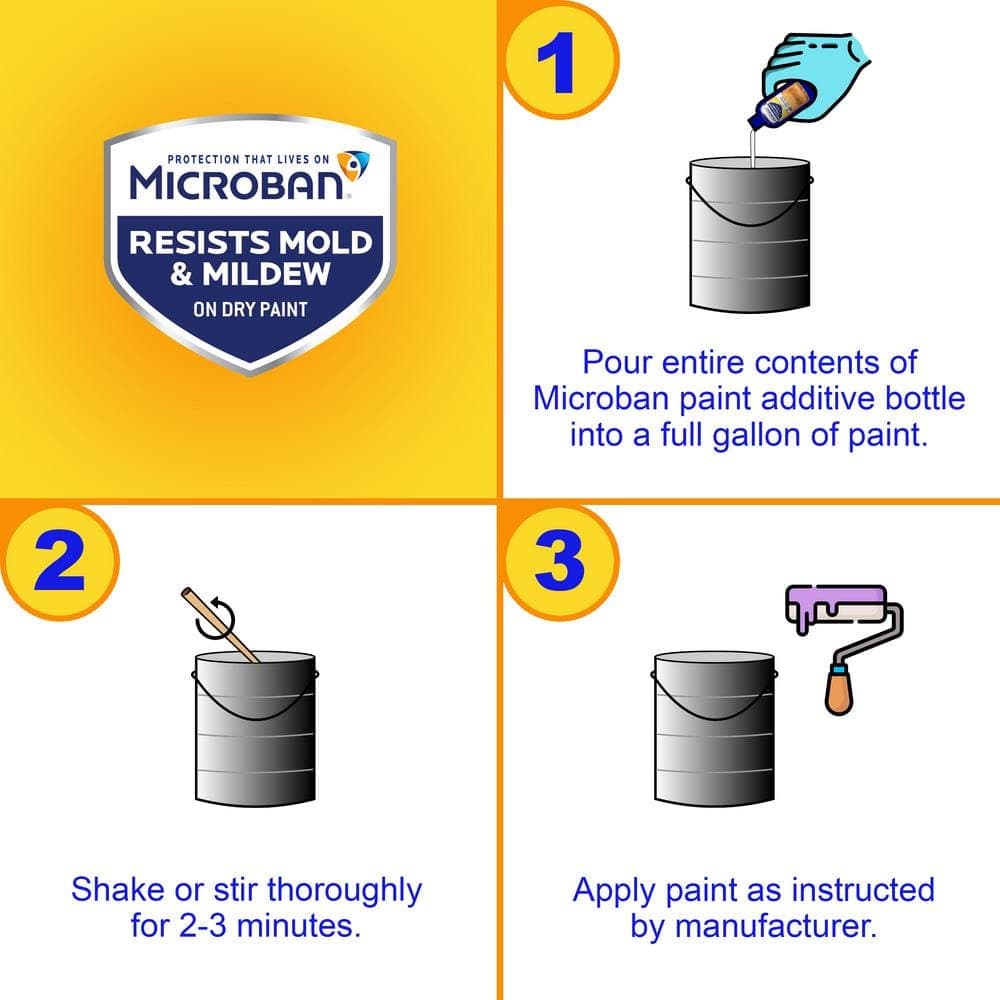Microban Resistant Mold and Mildew Paint & Stain Additive 1.5 Fl. Oz. (3)