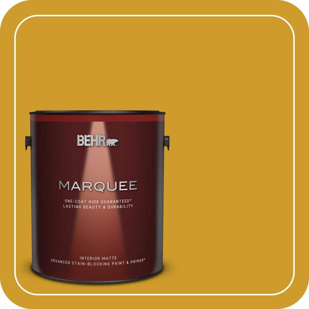 BEHR MARQUEE 1 gal. #T16-09 Citronne Matte Interior Paint & Primer