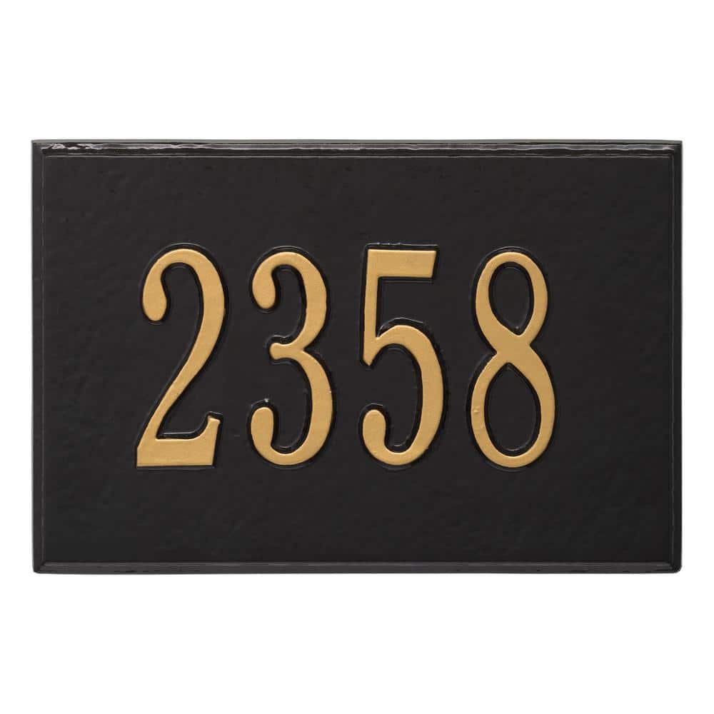 Whitehall Products Wall Mailbox Plaque in Black/Gold