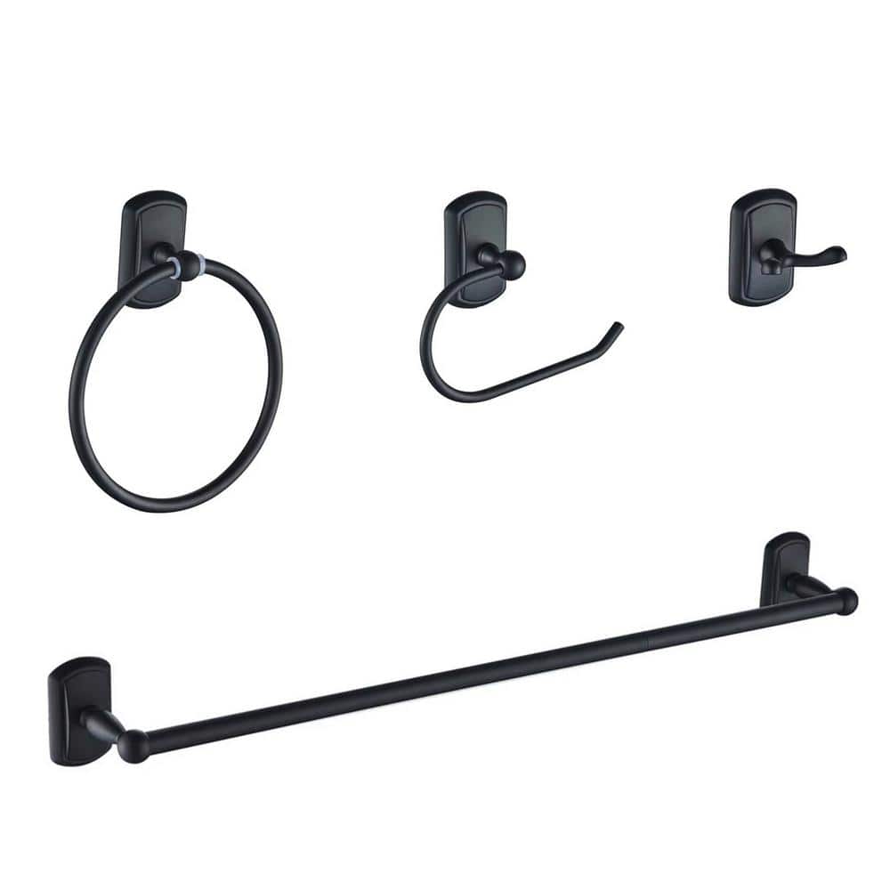 Forious pro Piece Bath Hardware Set with Towel Bar, Towel Ring, Robe Hook, Toilet Paper Holder Wall Mounted