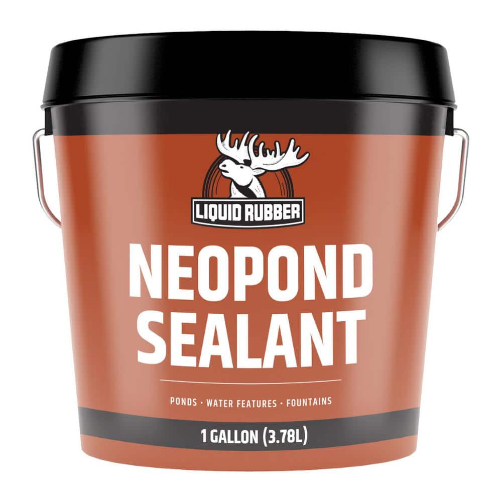 LIQUID RUBBER NeoPond Sealant 1 Gal. Black Waterproof Pond Sealer - Fish & Plant Safe Coating for Ponds and Water Features