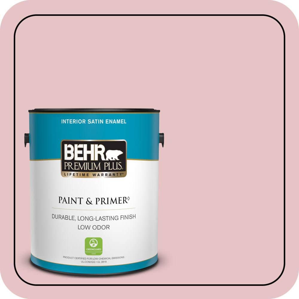 BEHR PREMIUM PLUS 1 gal. #S140-2 Cranapple Cream Satin Enamel Low Odor Interior Paint & Primer
