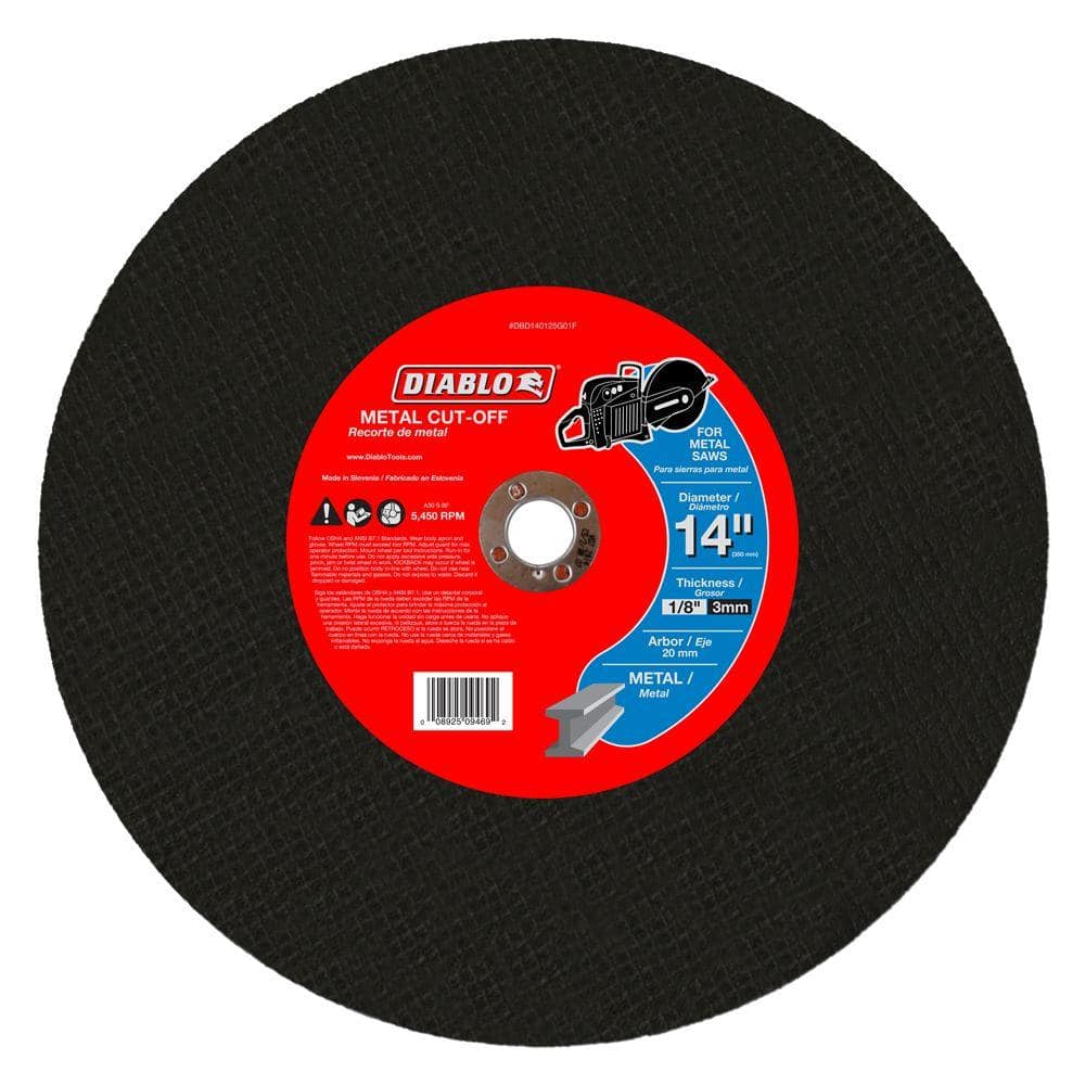DIABLO 14 in. x 1/8 in. x 20 mm Metal High Speed Cut-Off Disc (5-Pack) (1)
