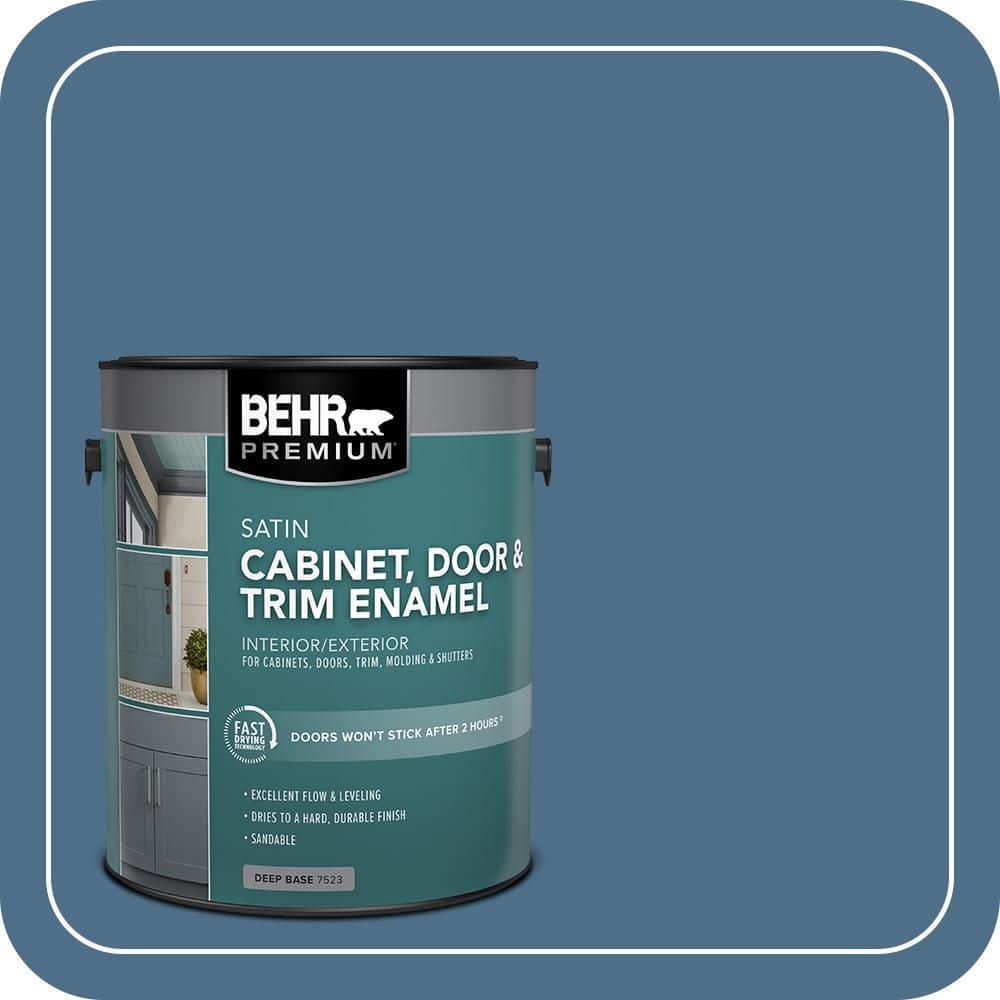 BEHR PREMIUM 1 gal. #570D-6 Neptune Blue Satin Enamel Interior/Exterior Cabinet, Door & Trim Paint (1)