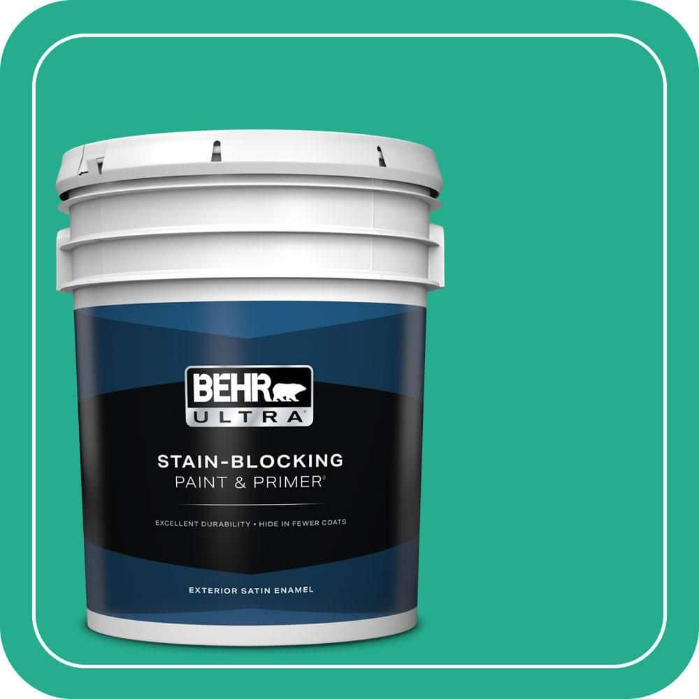 BEHR ULTRA 5 gal. #P430-5 Enchanted Wells Satin Enamel Exterior Paint & Primer