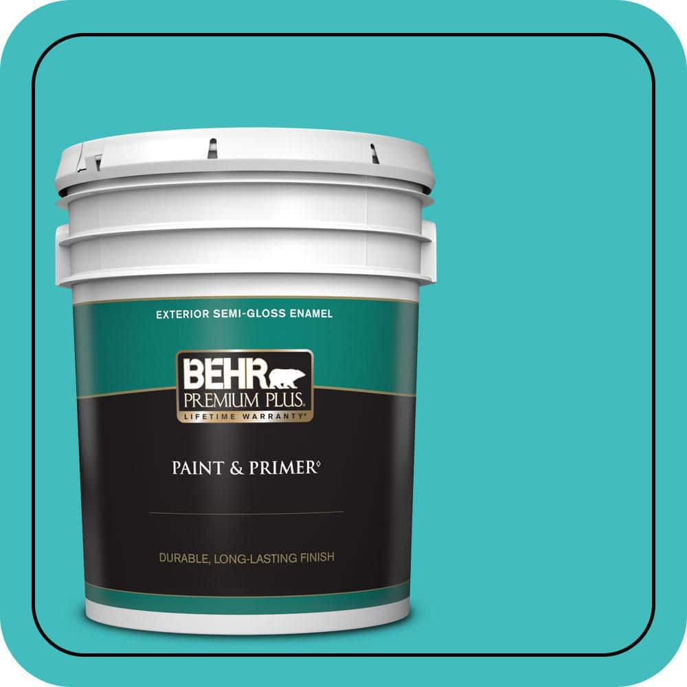 BEHR PREMIUM PLUS 5 gal. #P460-4 Lagoon Rock Semi-Gloss Enamel Exterior Paint & Primer