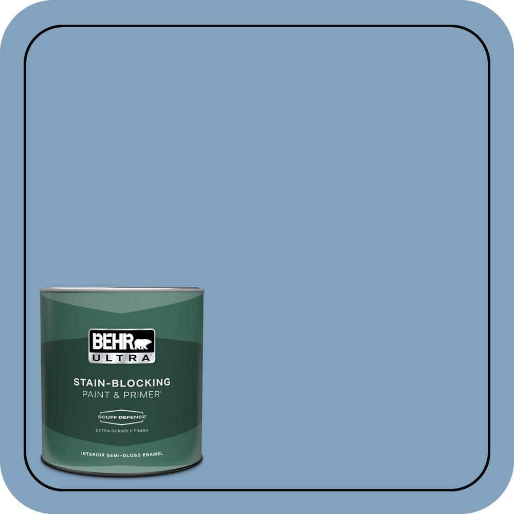 BEHR ULTRA 1 qt. #PPU14-07 Hawaiian Sky Extra Durable Semi-Gloss Enamel Interior Paint & Primer