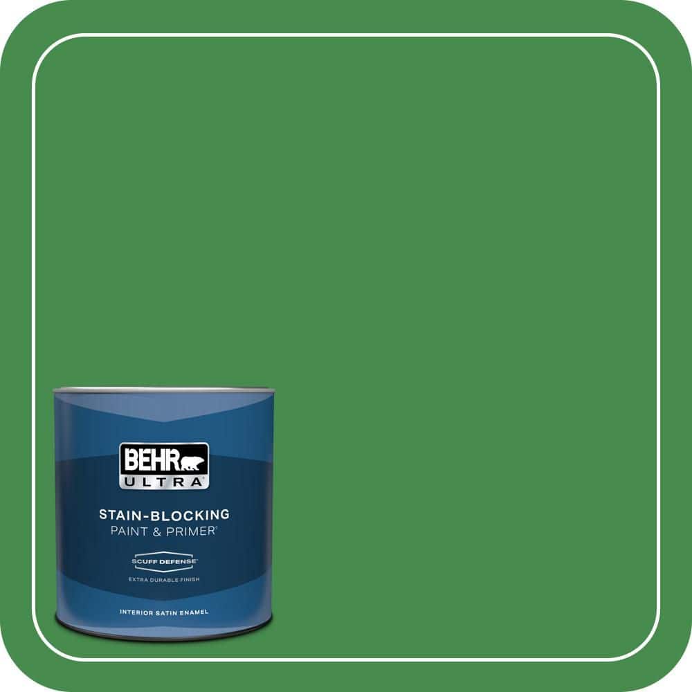 BEHR ULTRA 1 qt. #MQ4-48 Planet Green Extra Durable Satin Enamel Interior Paint & Primer