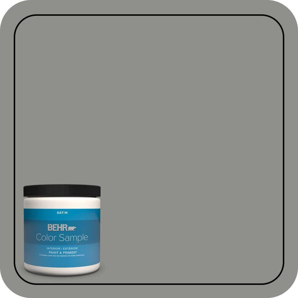 BEHR PREMIUM PLUS #PPU24-20 Letter Gray Enamel Interior/Exterior Paint & Primer Color Sample
